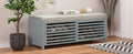Distressed Shutter Storage Bench With Acacia Veneer For Retro Charm For Living Room, Entryway Grey Grey Mdf