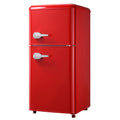 3.5Cu.Ft Compact Refrigerator Mini Fridge With Freezer, Small Refrigerator With 2 Door, 7 Level Thermostat Removable Shelves For Kitchen, Dorm, Apartment, Bar, Office, Red Red Kitchen Modern Abs Steel Q235