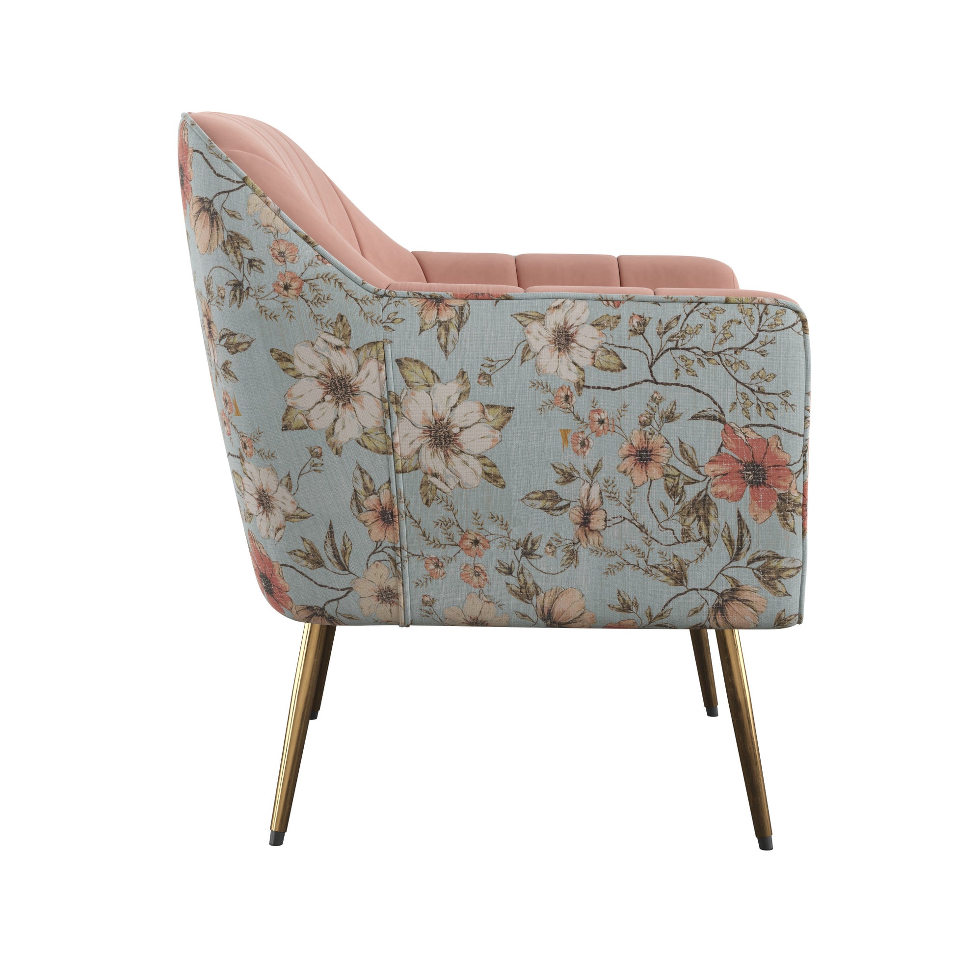 Rose Pink Accent Chair Pink Foam Solid Wood