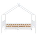 Full Size Metal House Bed With Two Drawers, White Full White Metal