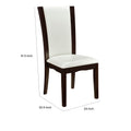 Leather Upholstered Side Chair With Long Back, White And Black, Set Of 2 White Black Leather