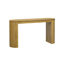 Curved Design Console Table With Unique Vertical Stripe Design ,Suitable For Living Room,Study And Entrance Natural Pine