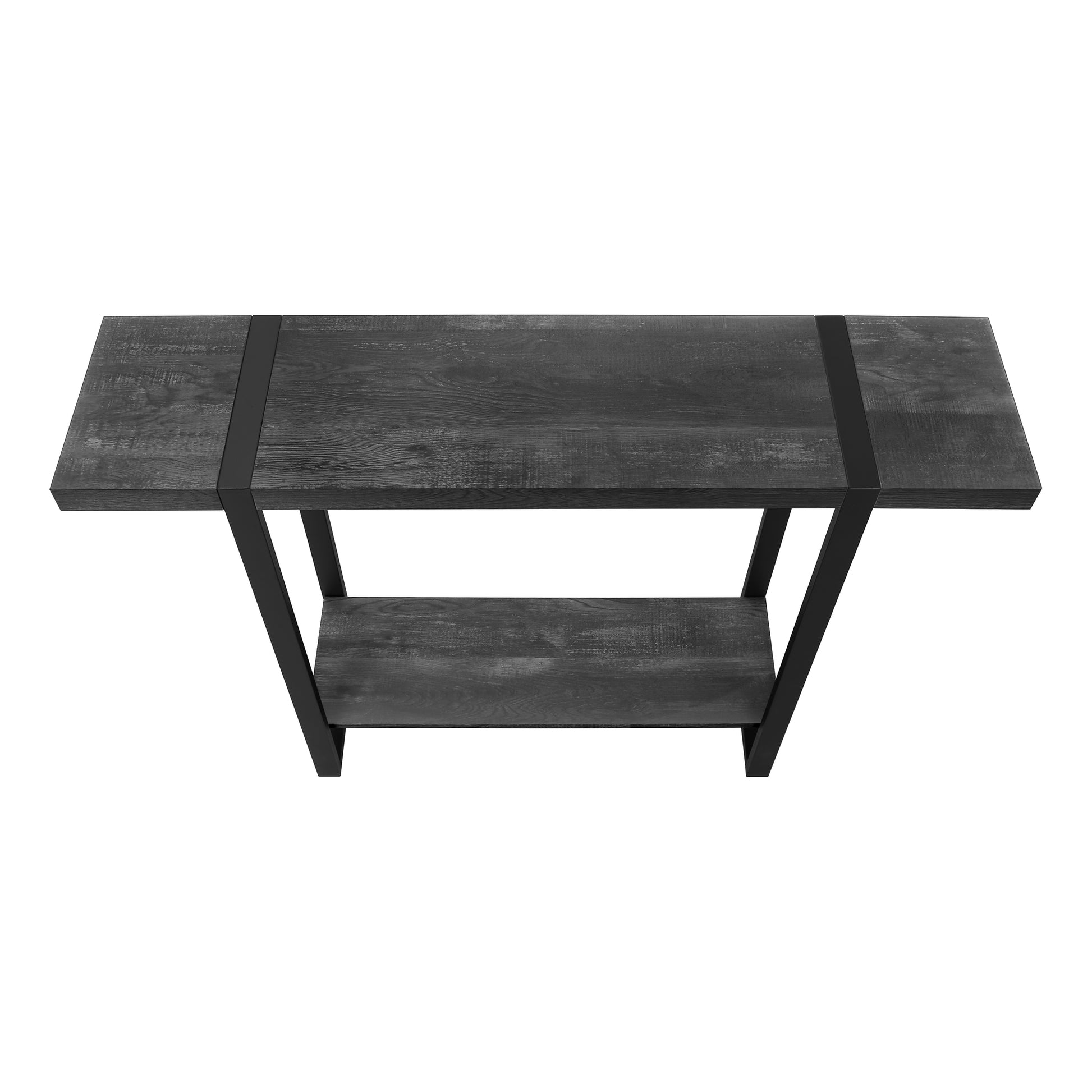 Accent Table, Console, Entryway, Narrow, Sofa, Living Room, Bedroom, Black Laminate, Black Metal, Contemporary, Modern Black Mdf