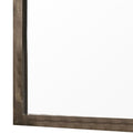 Farmhouse Style Square Wooden Frame Mirror With Grain Details, Brown Brown Wood