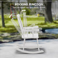 Outsunny Outdoor Wood Rocking Chair, 350 Lbs. Porch Rocker With High Back For Garden, Patio, Balcony, White White Wood