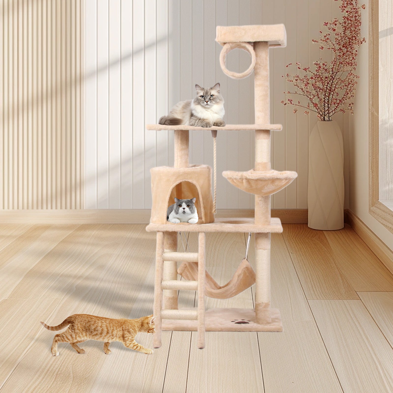 Cat Climbing Frame Cream White Altay Velvet