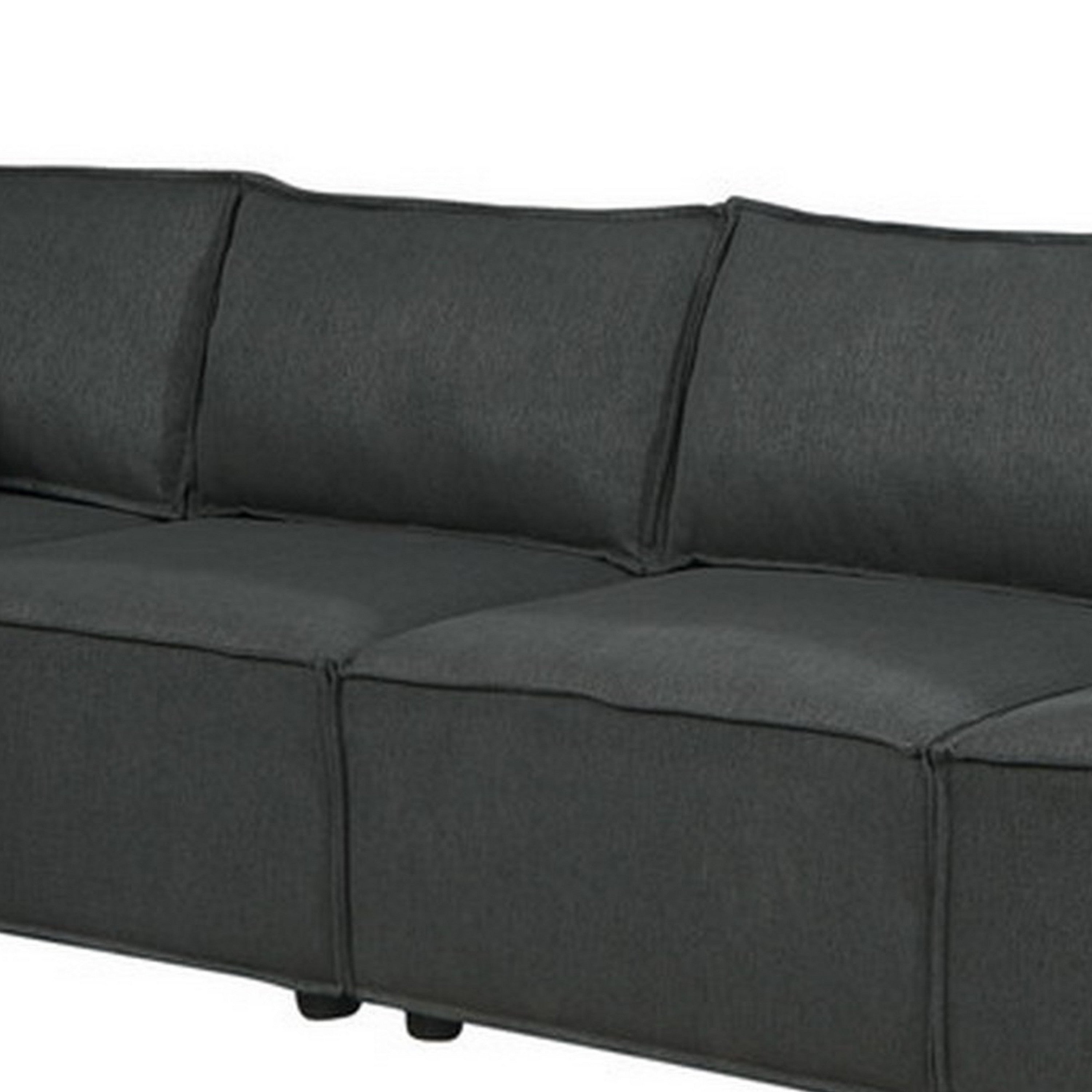 Kode 132 Inch Modular Sofa With Reversible Chaise And Pillows, Dark Gr
