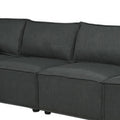 Kode 132 Inch Modular Sofa With Reversible Chaise And Pillows, Dark Gray Gray Wood Fabric 4 Seat