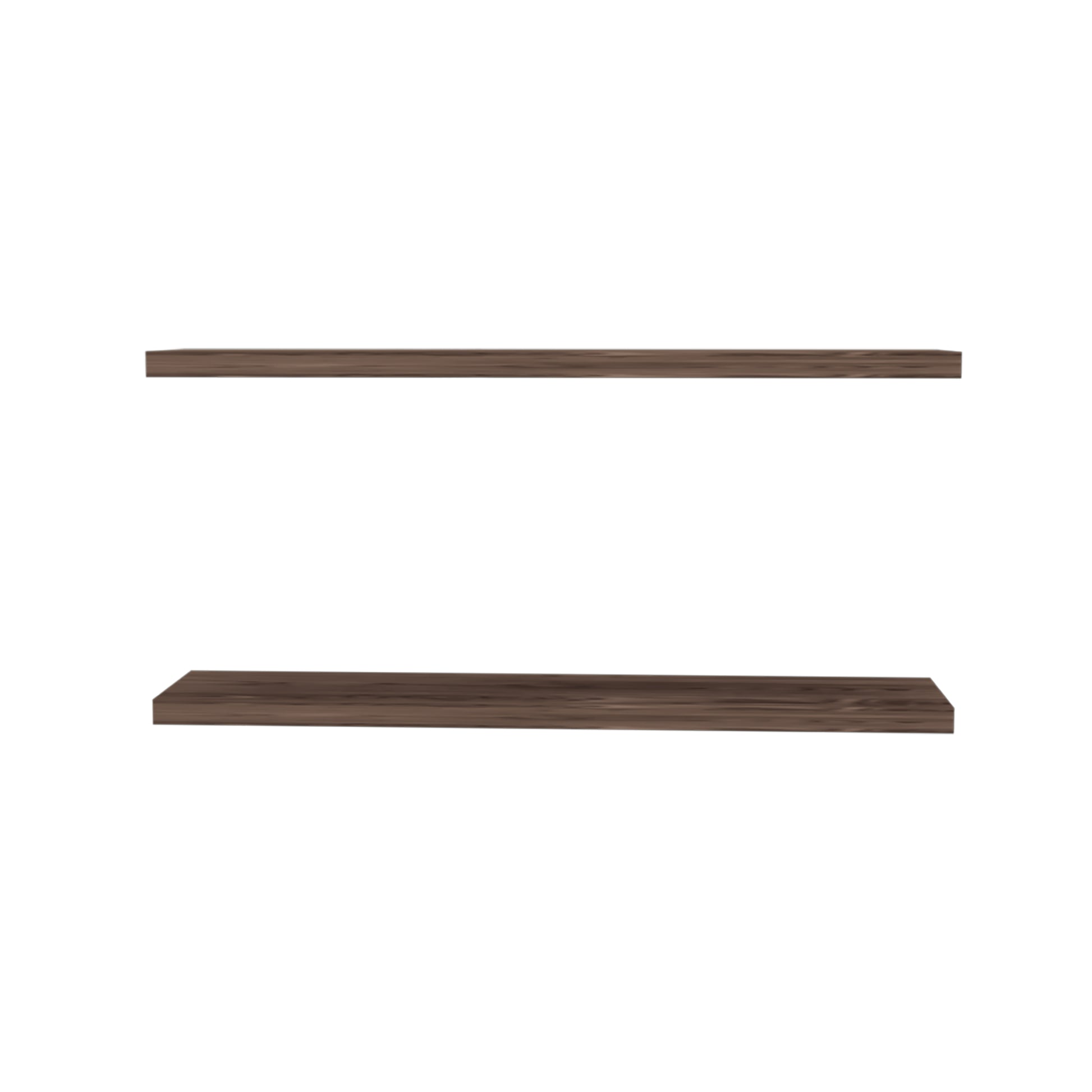 Ecco 47" Wide Floating Shelves Set Of 2, Shelves For Wall Decor For Bedroom, Bathroom Storage Shelves, Book Shelves For Living Room 2 Or Less Walnut Horizontal Primary Living Space Open Back Modern