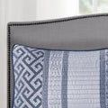 4 Piece Jacquard Quilt Set With Throw Pillow Navy Full Queen Full Navy Polyester