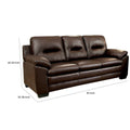 Contemporary Sofa Inwith Tufted Back, Brown Brown Leather