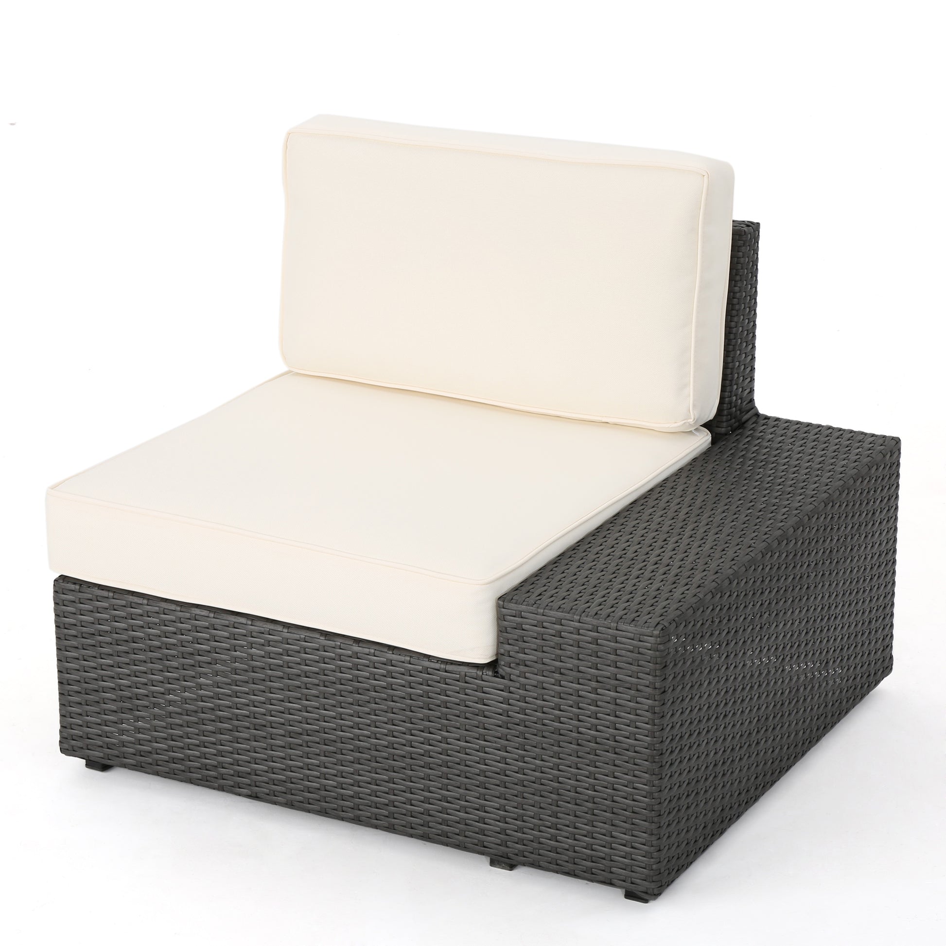 Santa Cruz Arm Chairs L & R Grey Pe Rattan Iron