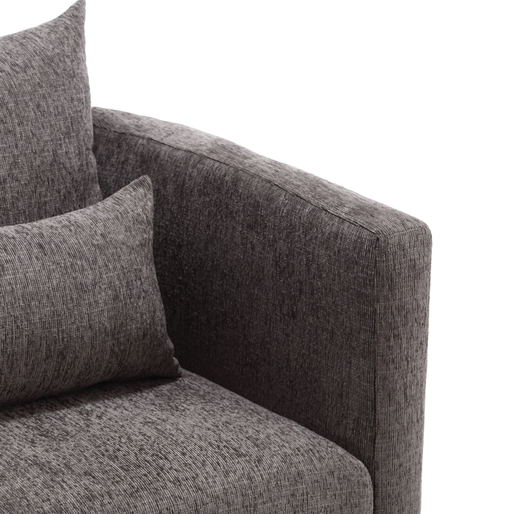 Coolmore Swivel Barrel Chair, Comfy Round Accent Sofa Chair For Living Room, 360 Degree Swivel Barrel Club Chair, Leisure Arm Chair For Nursery, Hotel, Bedroom, Office, Lounge Dark Gray Chenille Dark Gray Primary Living Space Foam Chenille