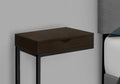 Accent Table, C Shaped, End, Side, Snack, Storage Drawer, Living Room, Bedroom, Brown Laminate, Black Metal, Contemporary, Modern Espresso Particle Board