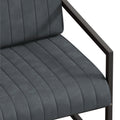 Modern Fashion Pu Leather Feature Armchair With Metal Frame Extra Thick Padded Backrest And Seat Cushion, For Living Room,Bedroom, Office, Studio, Grey Grey Primary Living Space Pu