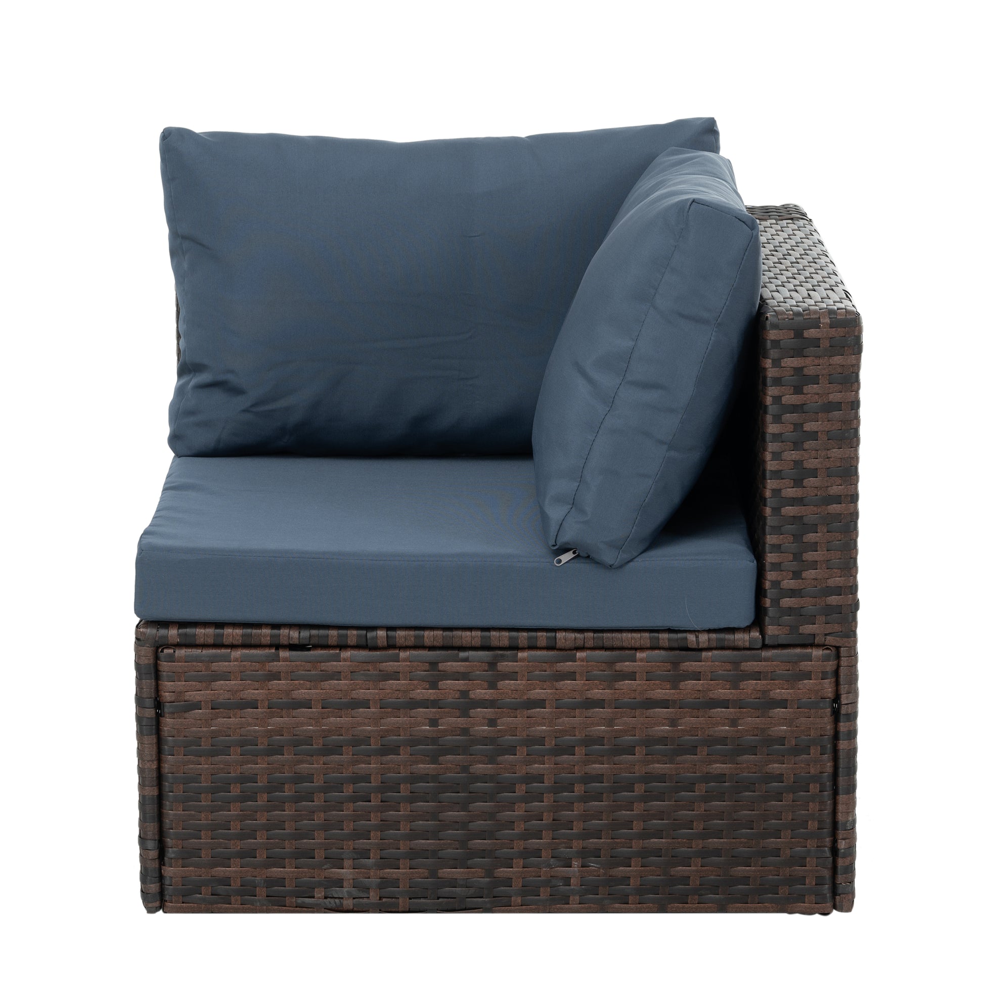 Patio Furniture, Outdoor Furniture, Seasonal Pe Wicker Furniture, 5 Set Wicker Furniture With Tempered Glass Coffee Table Brown Seats 4 Pe Rattan Iron Waterproof Fabric