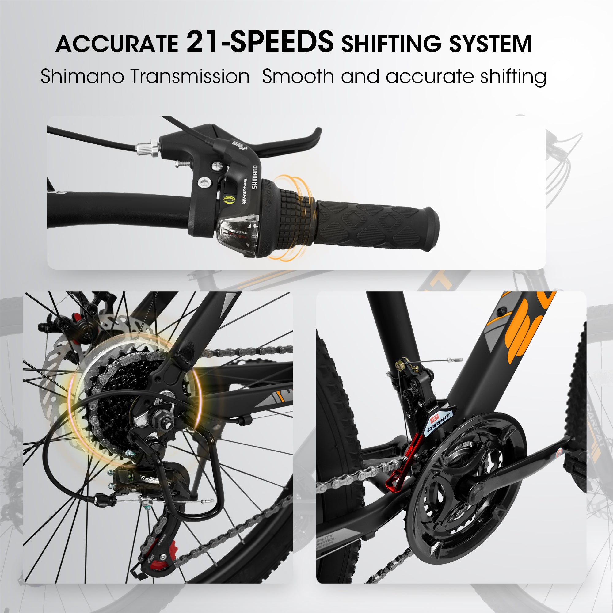 A26322 26 Inch Mountain Bike Adult Aluminum Frame Shock Absorbing Fron