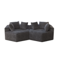 54''L Chenille Sponge Single Sofa,No Assembly Required,Fluffy Modern Sleeper Chair For Living Room, Bedroom, Lounge And Projection Room Grey Foam Chenille 1 Seat