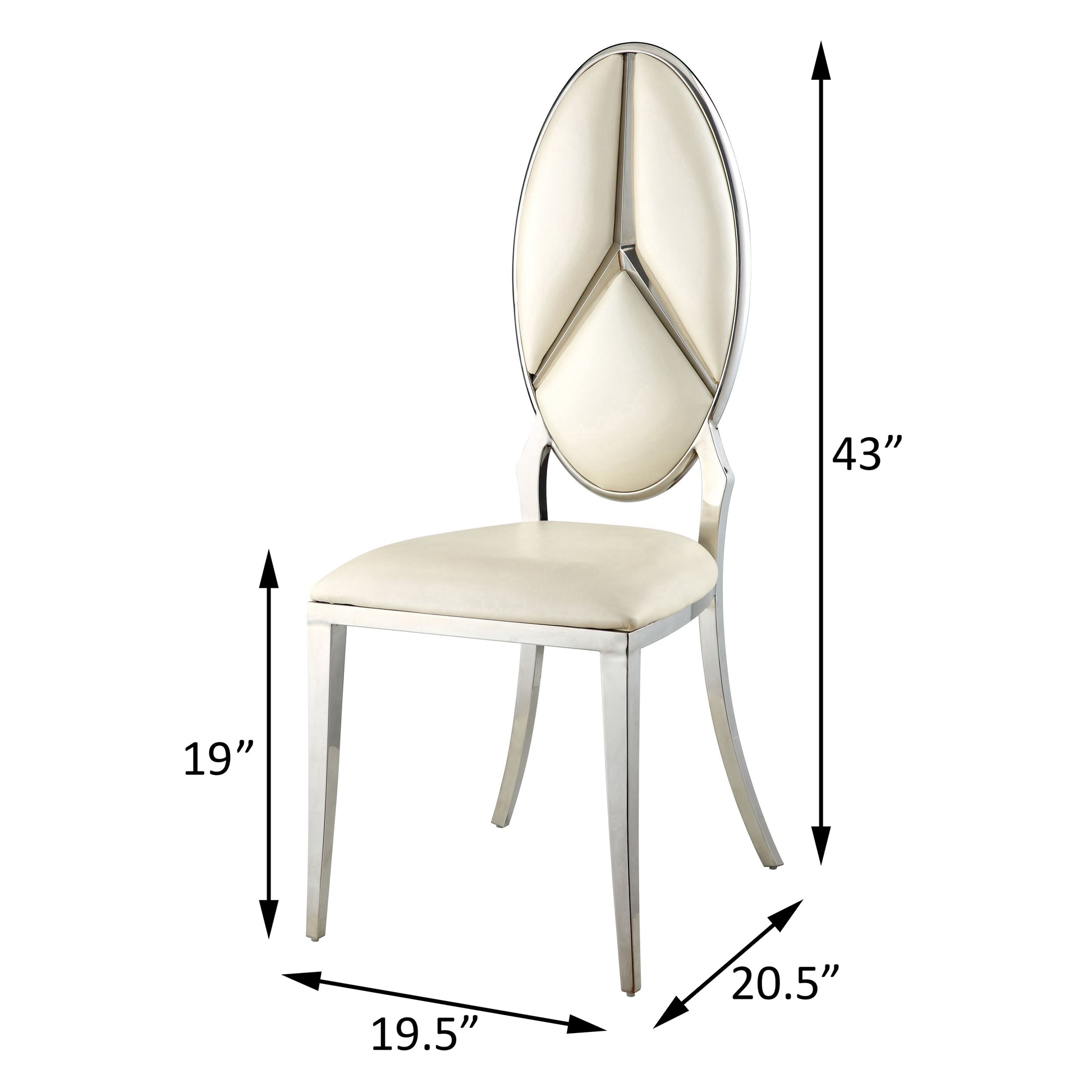 Beige And Antique White Oval Back Side Chairs Set Of 2 Beige Dining Room Set Of 2 Fabric Metal