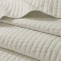 3 Piece Quilt Set Cream King Cal King King Cream Cotton