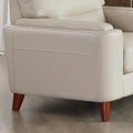 Elm Leather Chair Beige Down Filling Genuine Leather
