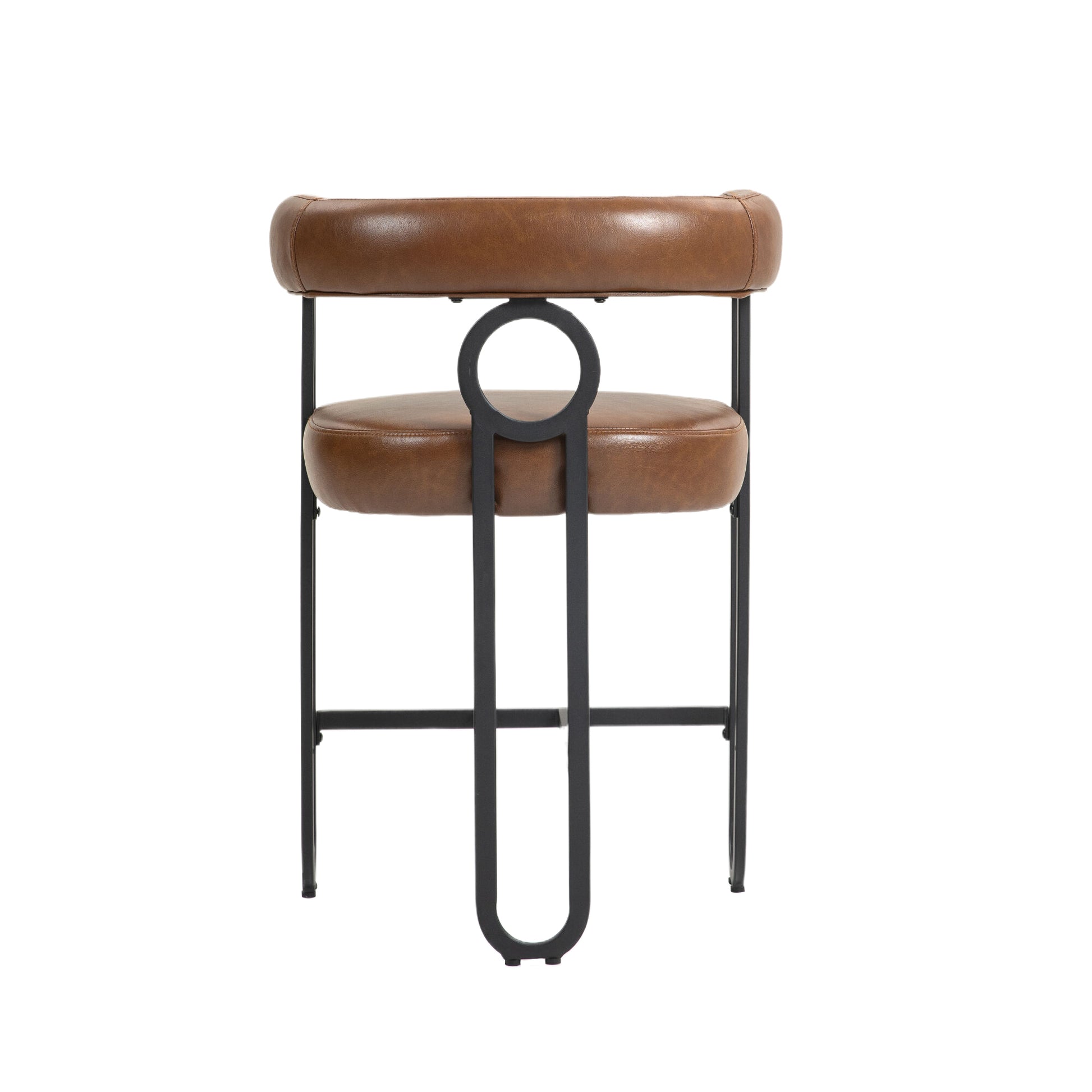 Coolmore Bar Stools Set Of 2, Modern Bar Stool With Back, Black Metal Frames, Upholstered Bar Stools For Kitchen Island, Pub, Club Light Brown Pu Light Brown Dining Room Foam Pu Leather