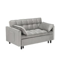 55 Inches Grey Modern Velvet Sofa, Seating Sofa With Backrest, Soft And Comfortable Living Room Furniture, 3 In 1 Convertible Sofa Bed For Living Room Bedroom Gray Velvet 2 Seat