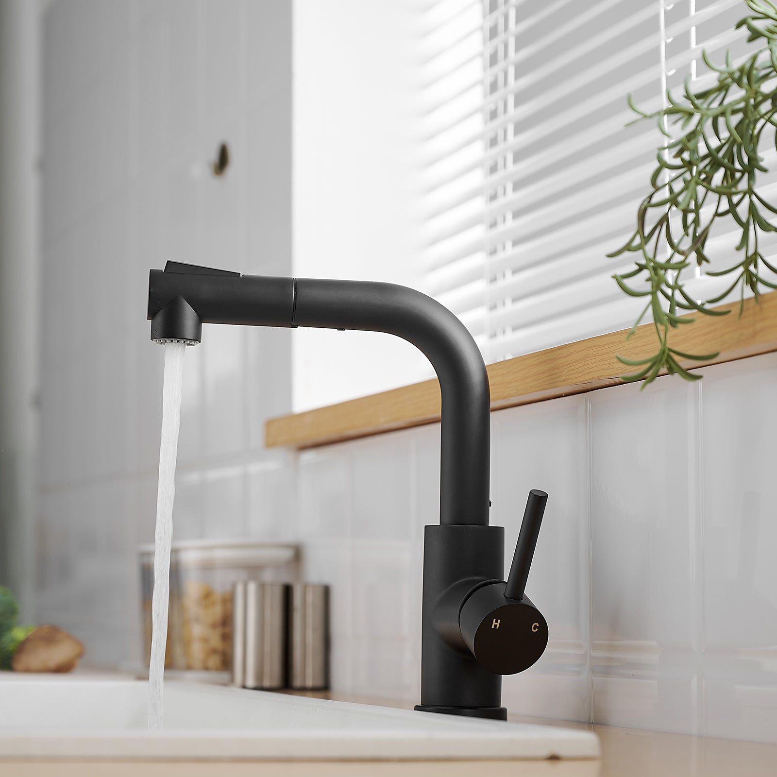 Sink Faucet, Black Kitchen Faucets With Pull Out