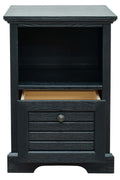 21 Inch One Drawer File Cabinet, No Assembly Required, C Finish Black Wood