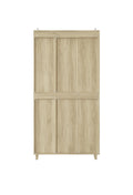 4 Door Cabinet With 4 Shelves With 4 Adjustable Inner Shelves, Storage Cabinet Natural Mdf