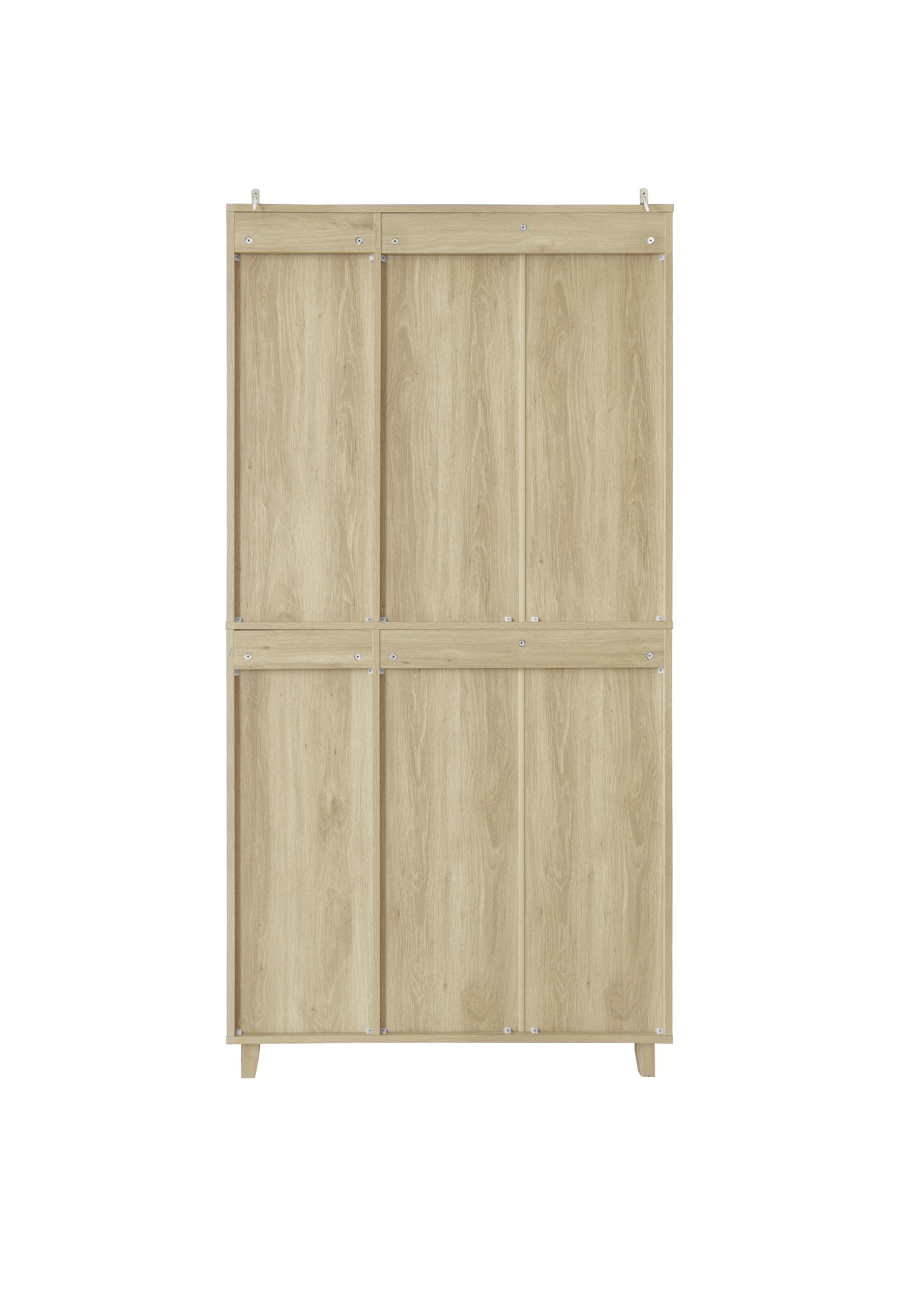 4 Door Cabinet With 4 Shelves With 4 Adjustable Inner Shelves, Storage Cabinet Natural Mdf