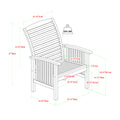 Modern 2 Piece Slat Back Patio Chairs With Cushions Dark Brown Dark Brown Polyester Acacia Wood