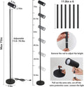 Grow Lights Stand For Indoor Plants Full Spectrum Tall Plant Light For Indoor Growing With 20W Cob Plant Light Bulb,4 8 12H Timer, Led Growth Floor Lamp For Large Plant Seedling 6 Level Height Black Metal