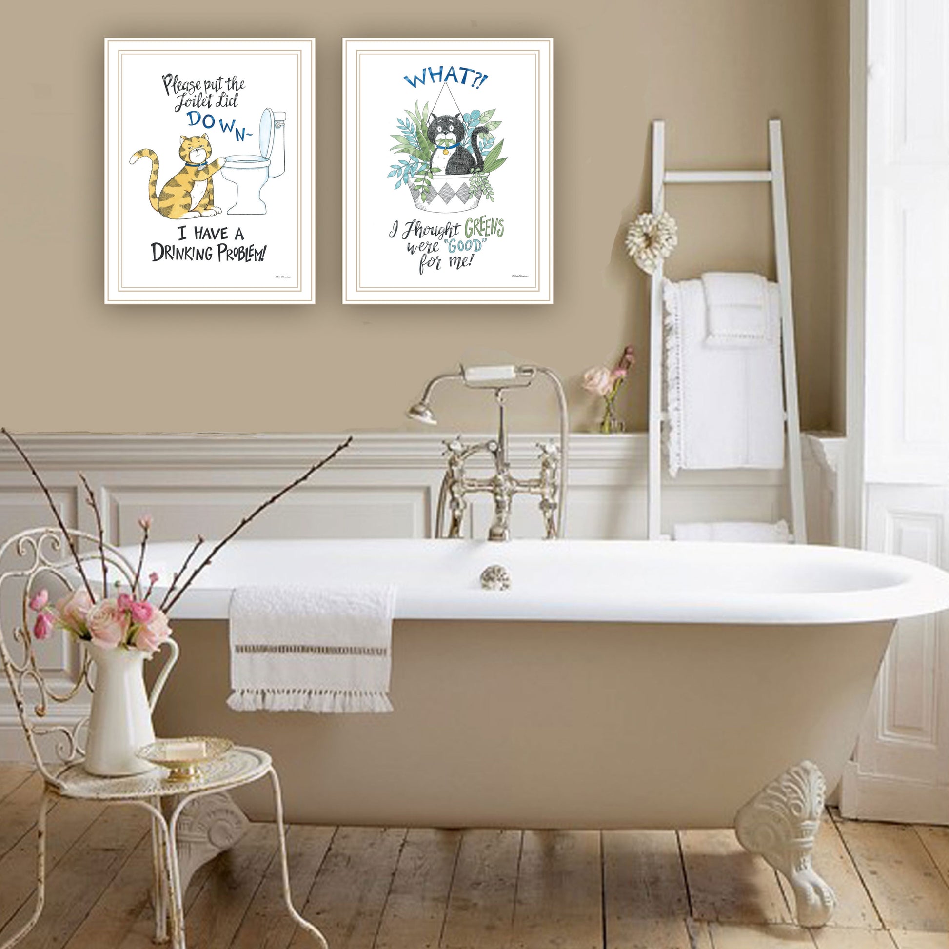 2 Piece Vignette I Have A Drinking Problem Black Framed Wall Art For Living Room, Bedroom Wall Art Print For Home Decor By Deb Strain Multicolor Wood Paper