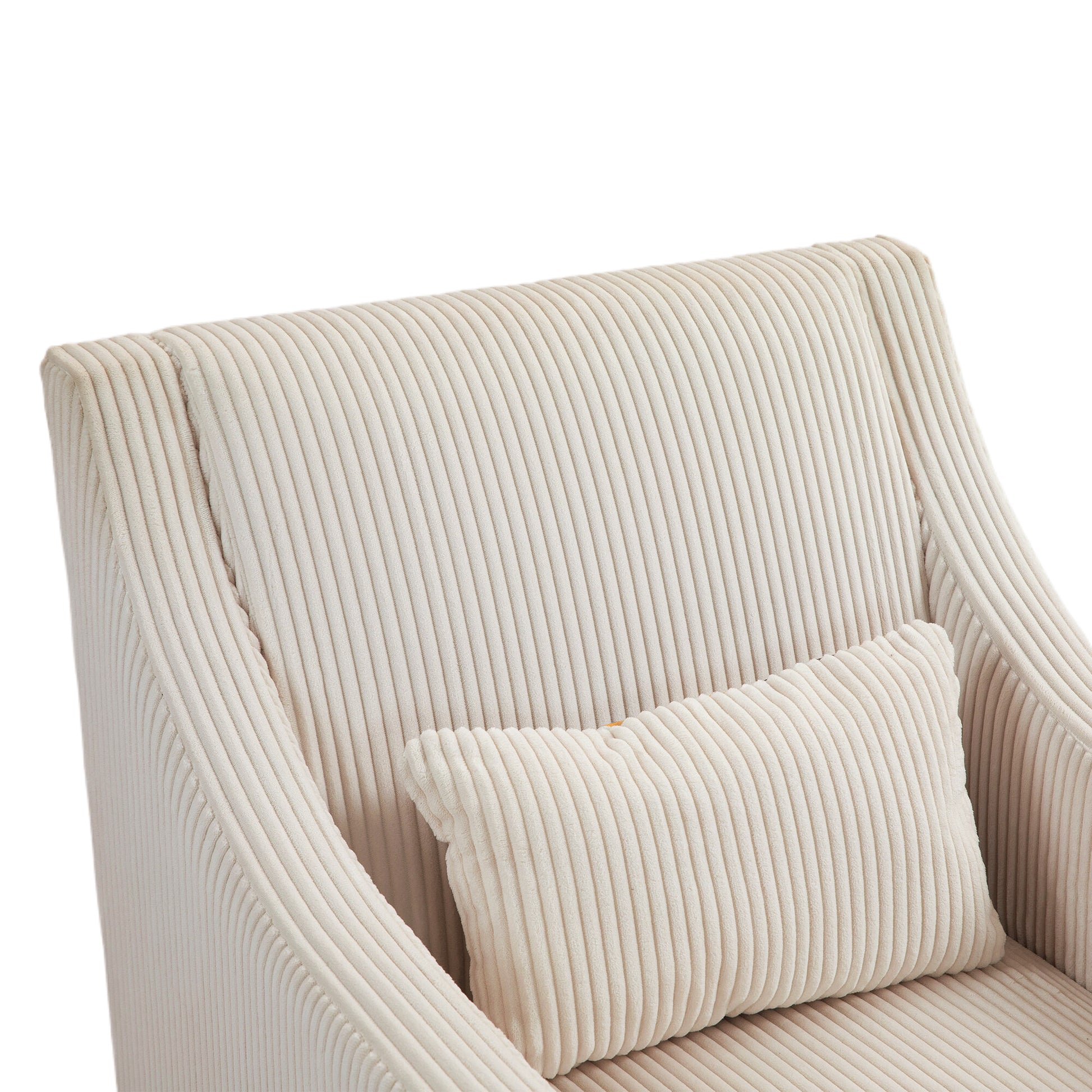 Coolmore Modern Accent Chair,Upholstered Armchair With Scooped Arms For Bedroom,Apartment,Studio,Office,Waiting Room Beige Corduroy Beige Primary Living Space Foam Corduroy