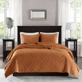 3 Piece Velvet Quilt Set Rust Full Queen Full Rust Cotton