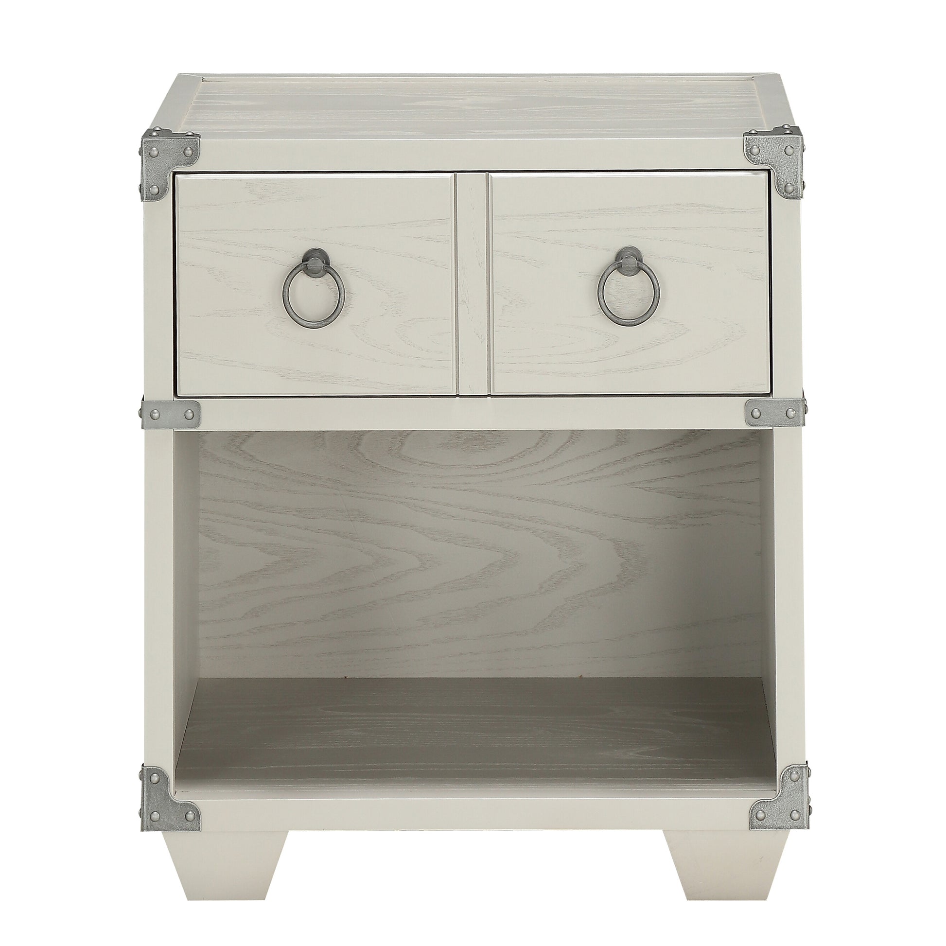 Grey 1 Drawer Nightstand Grey 2 Drawers Bedroom Rectangle Shelf Wood