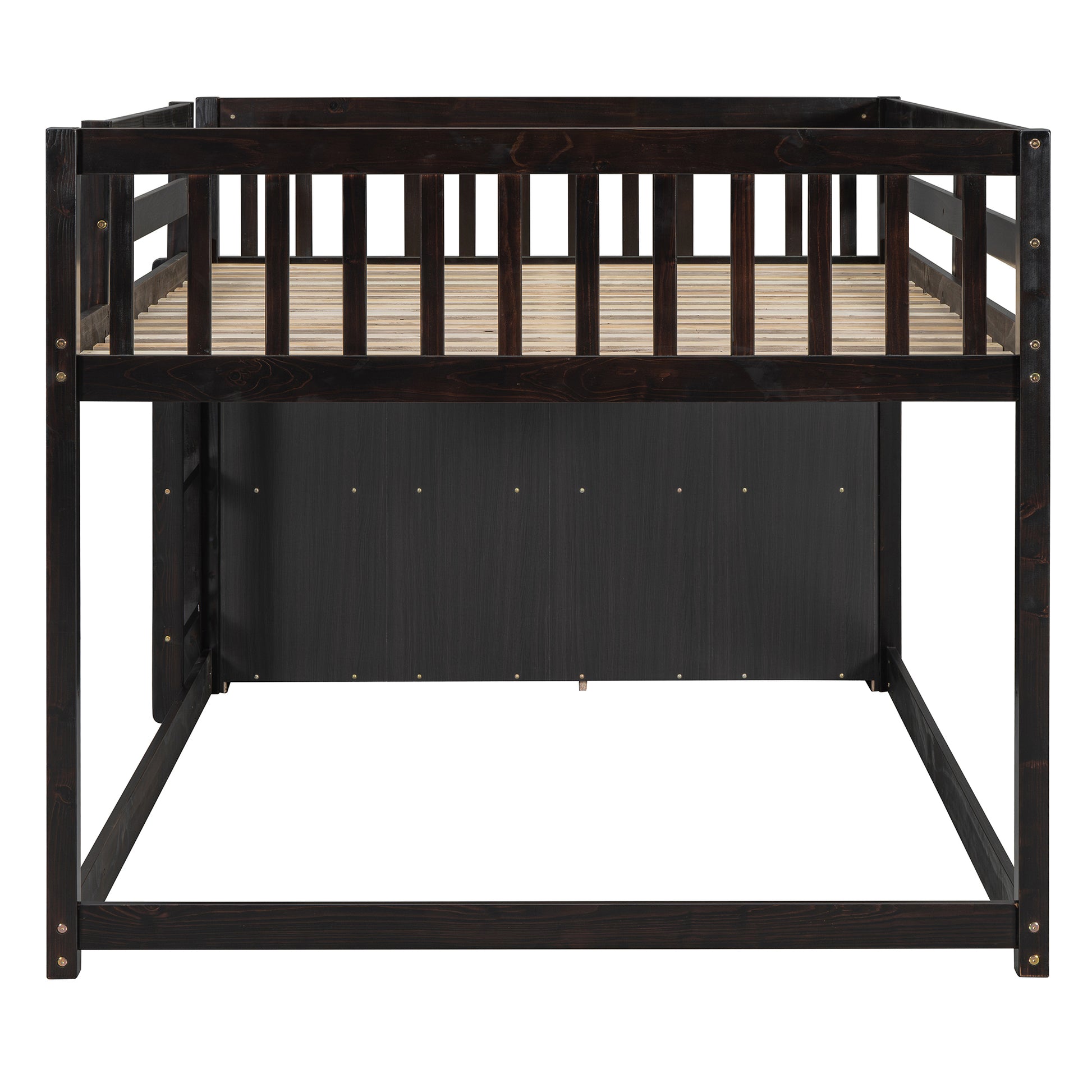 Full Over Full Bunk Bed With 4 Drawers And 3 Shelves Espresso Full Espresso Solid Wood