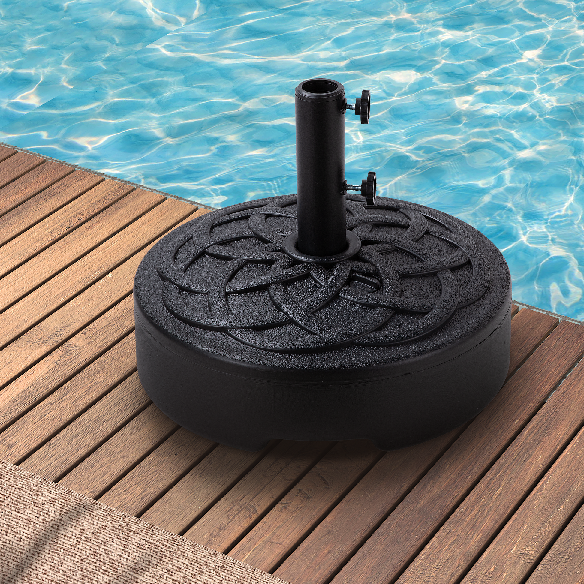 base for curved patio umbrella Round Patio Umbrella Base, Outdoor Umbrella Stand For Universal Umbrel