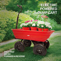 Wheelbarrow Electric Hassle Free Assemble: This Utility Cart'S Durable Steel Frame Is Easy To Assemble While The Sturdy Poly Tub Is Easy To Clean And Rust Resistant Electric Garden Cart Black Red Abs Steel Q235