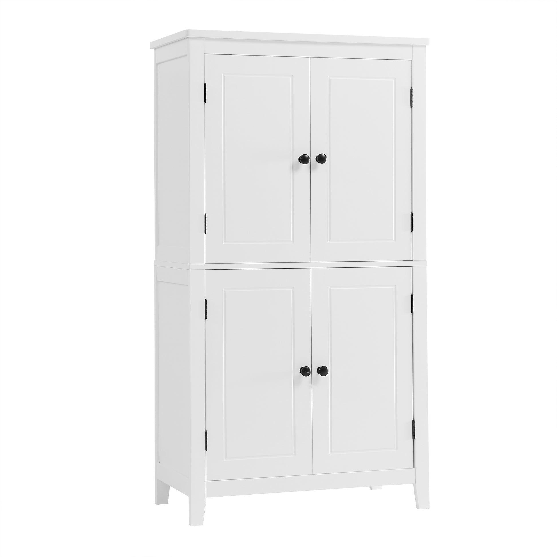 Elegant Bathroom Floor Storage Cabinet, Bathroom Storage Unit, Freestanding Cabinet With 4 Doors, Adjustable Shelves, Adaptable Shelves, White White Mdf