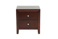 Brown Cherry 1Pc Nightstand Nickel Round Knob Transitional Style 2 Drawers Nightstand Bedside Table Rubberwood Brown Brown 2 Drawers Bedside Cabinet Bedroom Contemporary,Modern,Transitional