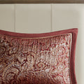 5 Piece Jacquard Bedspread Set With Throw Pillows Burdy Queen Queen Burgundy Cotton