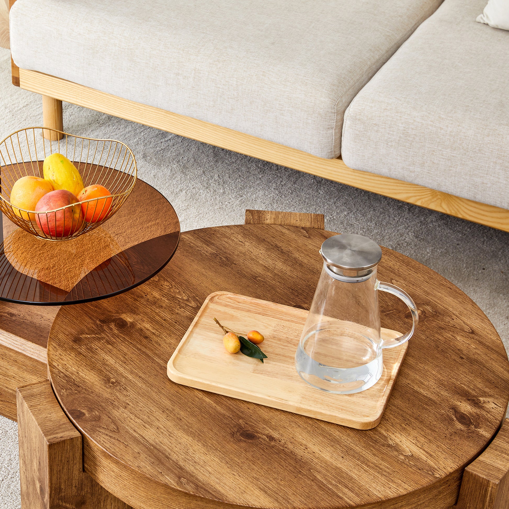 The Detachable Double Decker Coffee Table, The Stylish Design Is More Precious, And The Detachable Design Can Make The Use Of Space More Flexible And Suitable For Various Scenes. Wood Mdf
