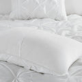 7 Piece Tufted Comforter Set White Queen Queen White Polyester
