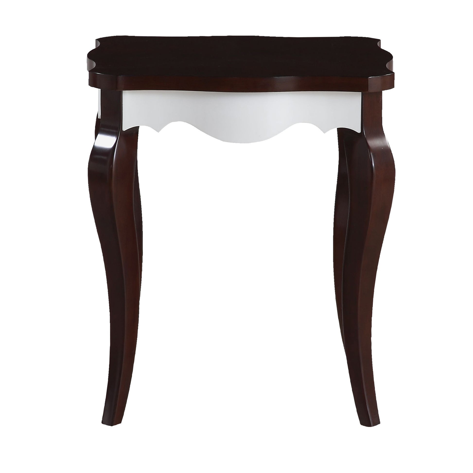 Walnut And White Rectangular End Table Brown White Primary Living Space Modern Oak Rectangular Wood