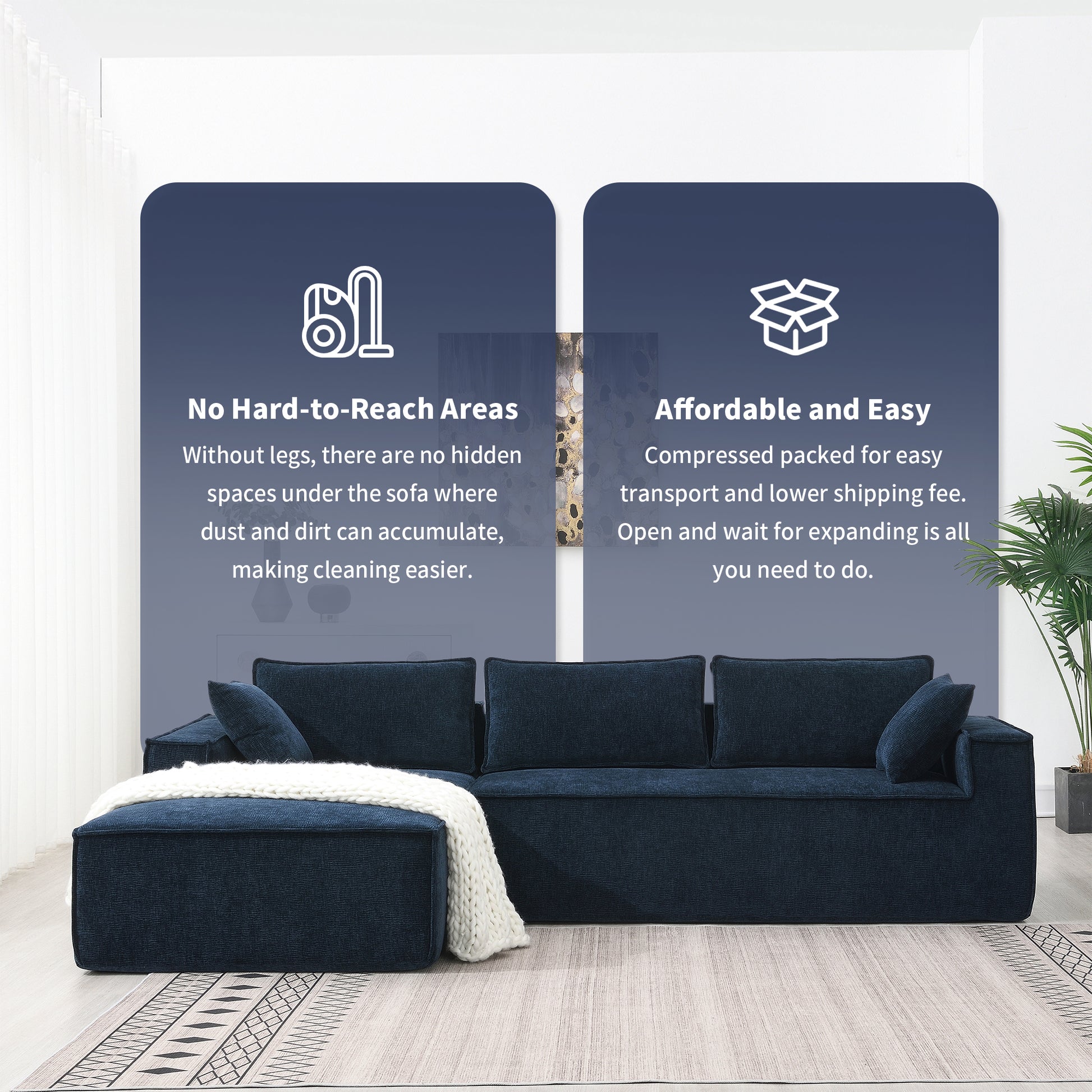 9587B Package Dark Blue Chenille 1 Seat