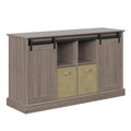 Lincoln Farmhouse 60 Inch Tv Stand For Tvs Up To 65 Inches, Stonewash Grey Finish Grey 60 69 Inches Mdf Mdf