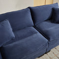 Corduroy Sofa Sleeper Couch Loveseat Sofa With Pillows Comfy Upholstered Deep Seat Sofa For Bedroom,Living Room,Apartment,Office,Dorm Blue Corduroy Blue Foam Upholstered 2 Seat