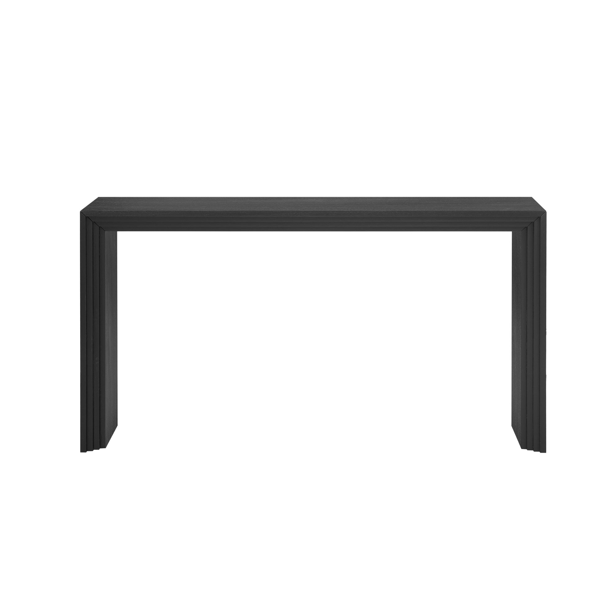 Modern Style Console Table Made Of Paulownia Solid Wood Veneer,Suitable For Foyer, Living Room, Or Entryway. Black Mdf